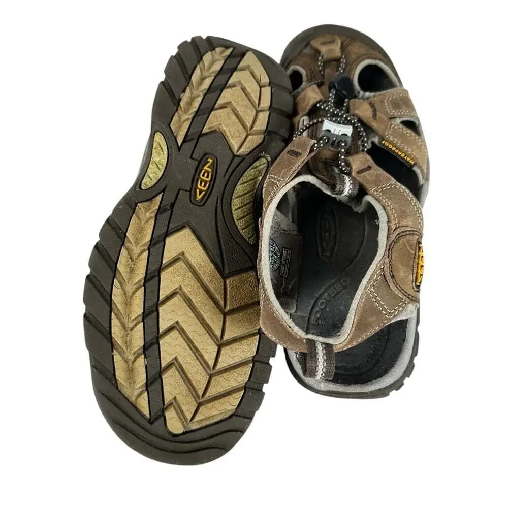 KEEN Austin Mens Sandals Size 7 Brown Leather Hiking Trail Outdoor Closed Toe